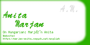 anita marjan business card